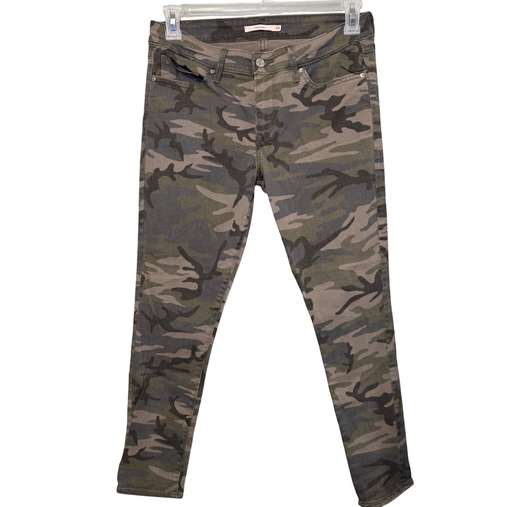 Levi's 711 Skinny Camouflage Jeans Women's Green Brown Camo Mid Rise Pants Levis